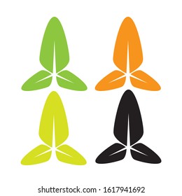 Flat Leaves Icons Logo Vector Illustration