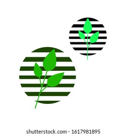 Flat Leaves Icons Logo Vector Illustration