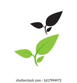 Flat Leaves Icons Logo Vector Illustration