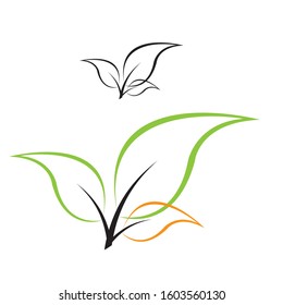 Flat Leaves Icons Vector Illustration