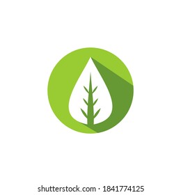 Flat leaves icons. Vector illustration. With shadows