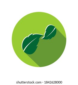 Flat leaves icons. Vector illustration. With shadows