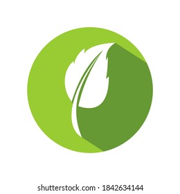 Flat leaves icons. Vector illustration. With shadows