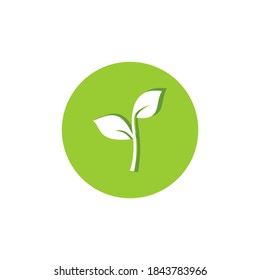Flat leaves icons. Vector illustration. With shadows