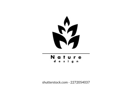Flat leaves icons. Vector illustration. Abstract Leaf Logo design vector template.