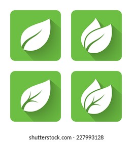 Flat leaves icons. Vector illustration