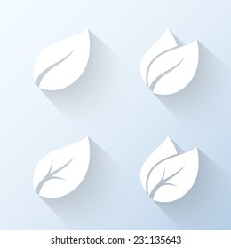 Flat leaves icons. Vector illustration