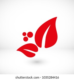 Flat leaves icons. Vector illustration,green leaf , eco vector icon