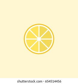 Flat Lemon Element. Vector Illustration Of Flat Lime Isolated On Clean Background. Can Be Used As Lemon, Lime And Slice Symbols.