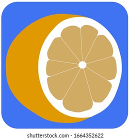 flat lemon icon on a blue background for a web design