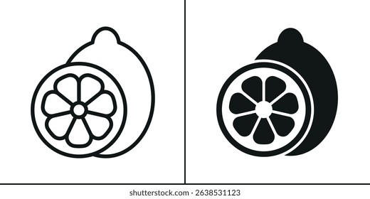 Flat lemon icon, perfect for citrus drinks, fresh food, healthy lifestyle, and organic design visuals.