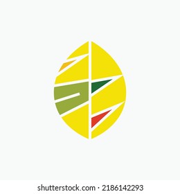 Flat lemon logo with colorful decoration. Suitable for art, company, industry, business, and event.