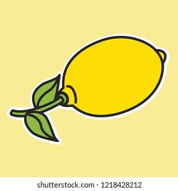 Flat lemon with stroke