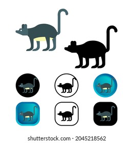 Flat Lemur Animal Icon Collection