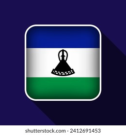 Flat Lesotho Flag Background Vector Illustration