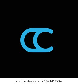 flat letter cc logo download - vector
