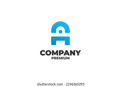 Flat letter A combination people logo design vector illustration idea