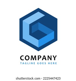 letra plana G logotipo de marketing de negocios de cubo vectorial