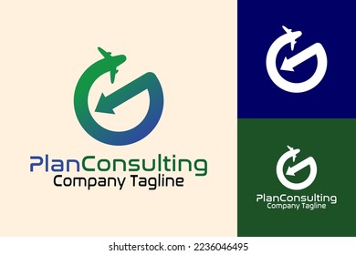 Flachbuchstaben G-Flugzeug-Consulting-Logo Vorlage Vektorgrafik