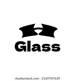 flat letter h negative space logo template