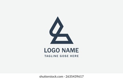 Modelo de design de logotipo de letra plana l