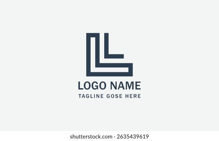 Modelo de design de logotipo de letra plana l