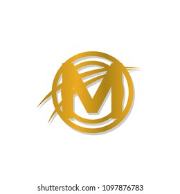 flat letter M logotype icon element.illustration design vector.isolated background