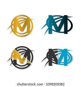 flat letter M logotype icon symbol sign element.illustration design vector.isolated background