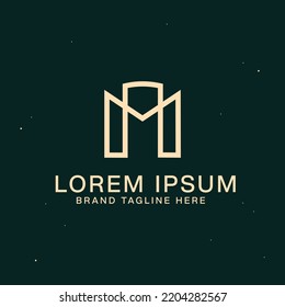 Flat letter MA AM M Logo Template
