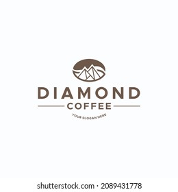 Flat letter mark DIAMOND CAFFEE logo design