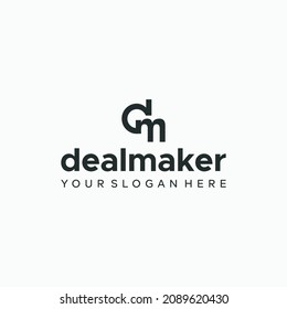 flat letter mark initial d m dealmaker logo design