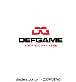 Flat letter mark initial DG DEFGAME logo design