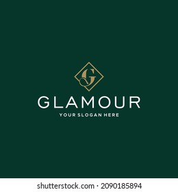 flat letter mark initial G GLAMOUR logo design