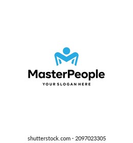 Flat Letter Mark Initial Master People Logo design