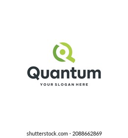 flat letter mark initial Q Quantum logo design