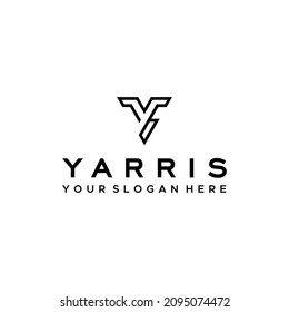 Flat letter mark initial Y YARRIS logo design