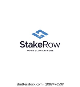 Flat letter mark STAKE ROW logo design