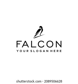 Flat letter mark TRIFALCON bird wings logo design