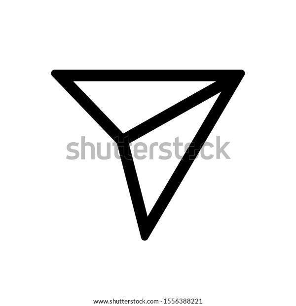 Flat Letter Paper Airplane Icon Send Stock Vector (Royalty Free) 1556388221