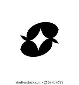  flat letter s star logo template