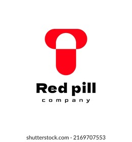  flat letter t pill logo template