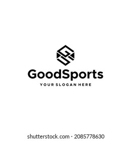 marca de papel plana inicial GS Diseño del logotipo GoodSports