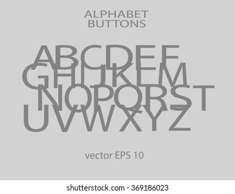 Flat letters alphabet vector gray