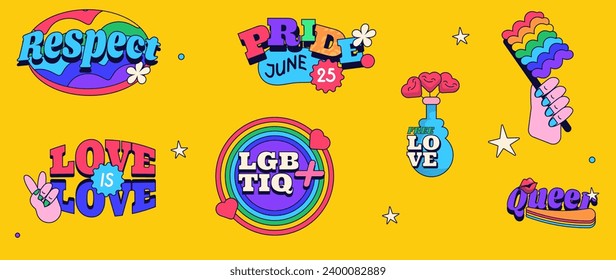 Flat lgbt pride month elements collection vector design in eps 10