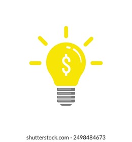 Flat Light Bulb with icon inside