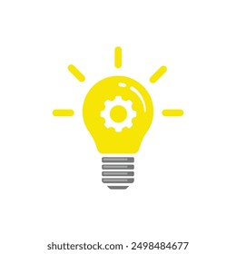 Flache Glühbirne mit Symbol innen