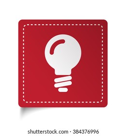 Flat Light Bulb icon on red sticker