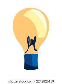 bombilla de luz plana sobre blanco