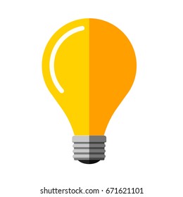 Flat light bulb vector idea symbol  creative lightbulb yellow bubble 