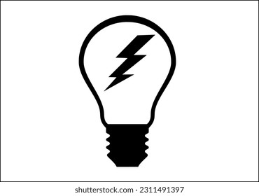 Flat Light Bulbs Turned on and Turned Off with Light Switches on with symbol of energy vector 